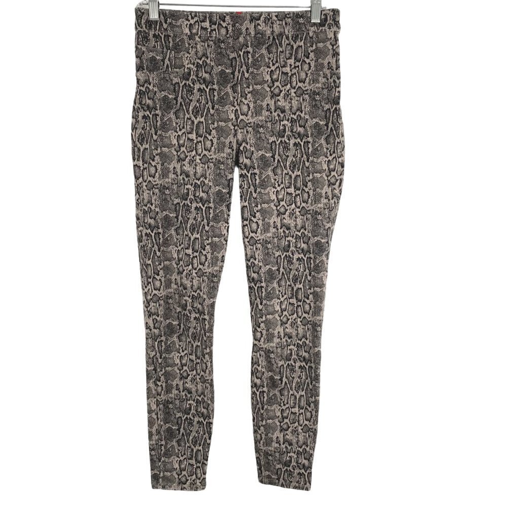 Spanx Jean-ish‎ Ankle Leggings Taupe Snakeskin Cotton Blend Women's Medium
